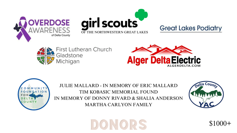Donor artwork. Donor names and memorial dedications are listed in this section.